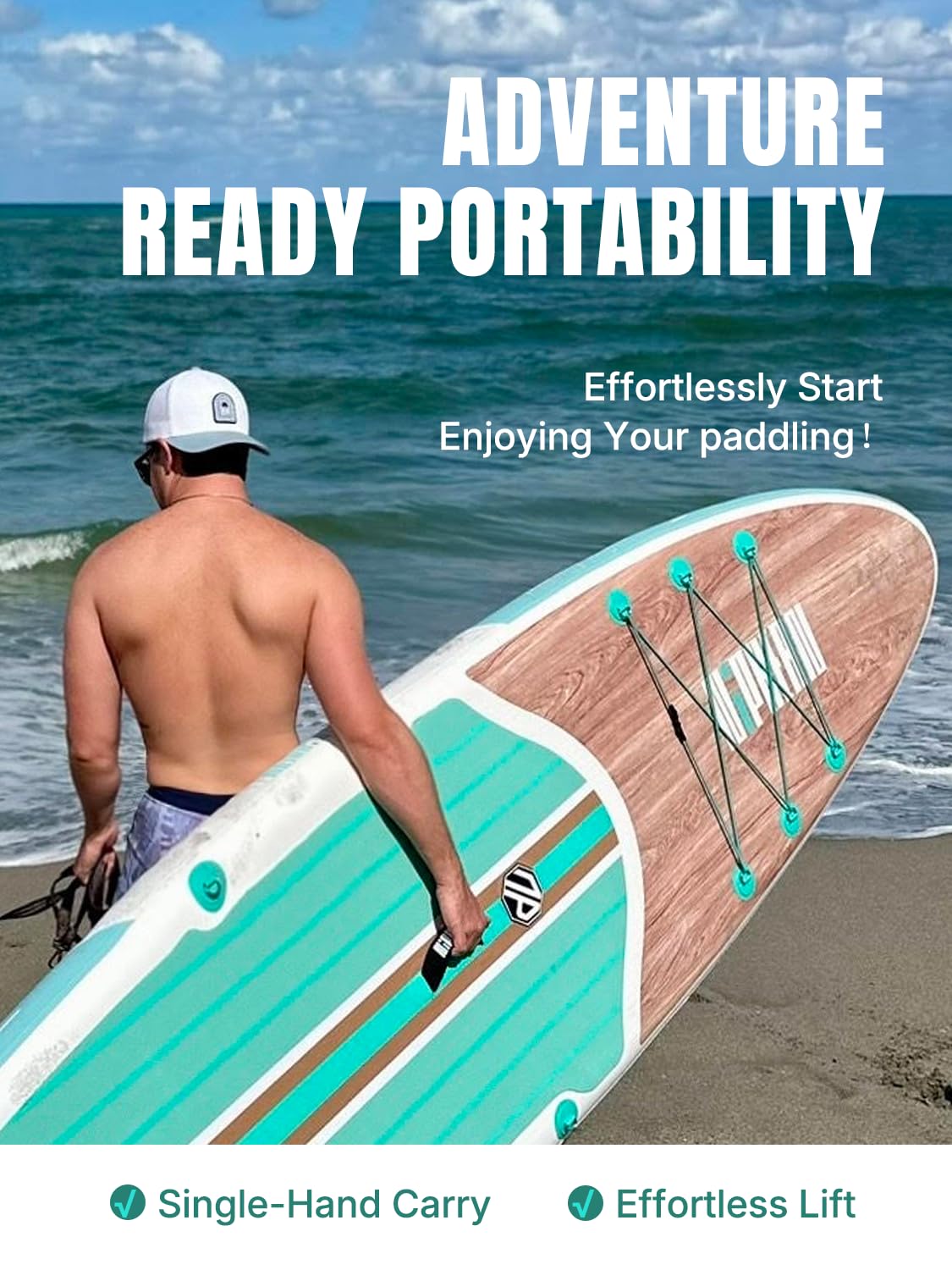 Niphean Inflatable Stand Up Paddle Board with SUP Accessories, Anti-Slip EVA Deck, 10'6'' Inflatable Paddle Boards for Adults & Youth of All Skill Levels