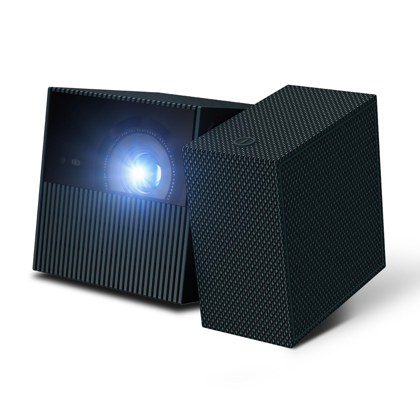 TCL PlayCube 1080P FHD DLP Projector, Portbale Projector Compatible with Google TV & Netflix, 750 ISO Lumens, 4K Supported, Built-in 66Wh Battery, Up to 150'' Screen, Auto Focus & Keystone