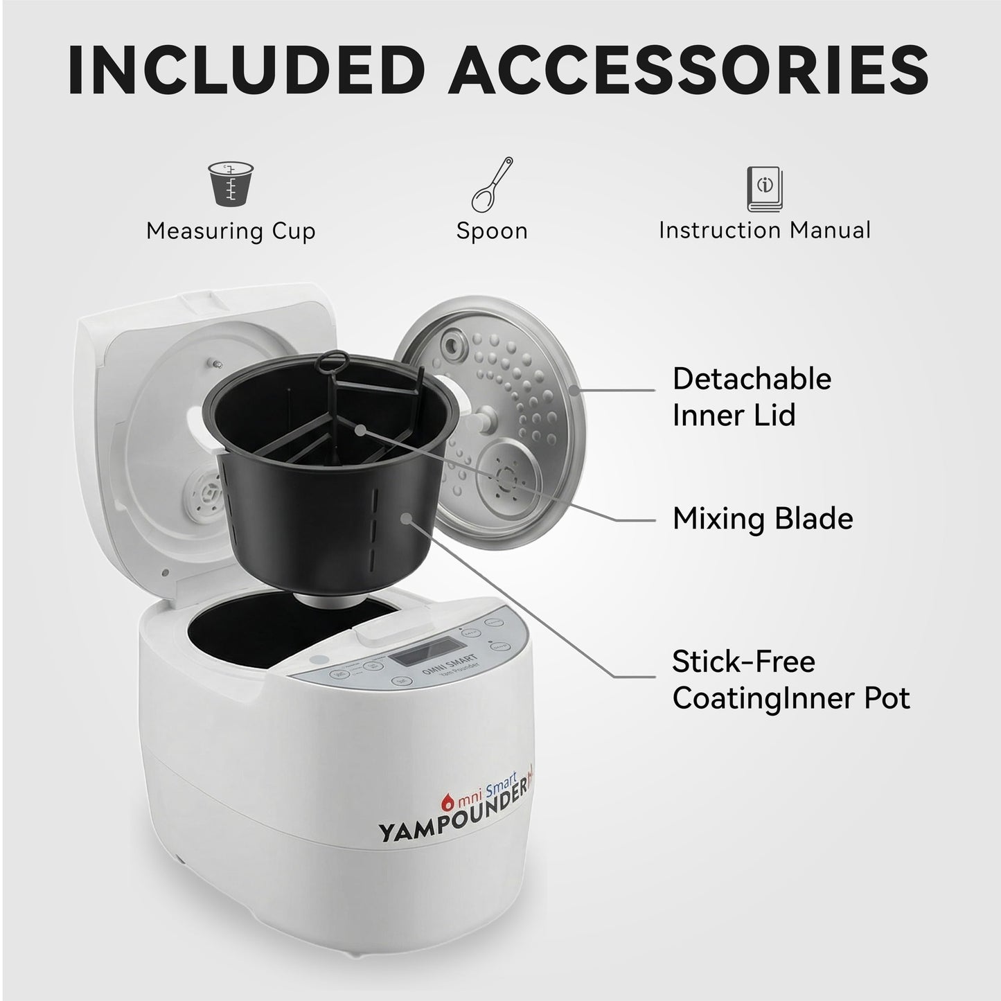 Automatic African Food Swallow Mixer, 3L700W Food Processor, Food maker, FufuMachine for Fufu, Pounded Yam, Banku,Semolina, Mashed Potato