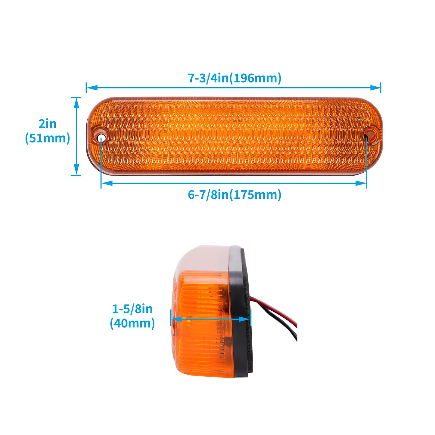 HECASA LED Flashing Amber Cab Light, 2Pcs, Compatible with John Deere Tractors 4040-4960, Plastic Material