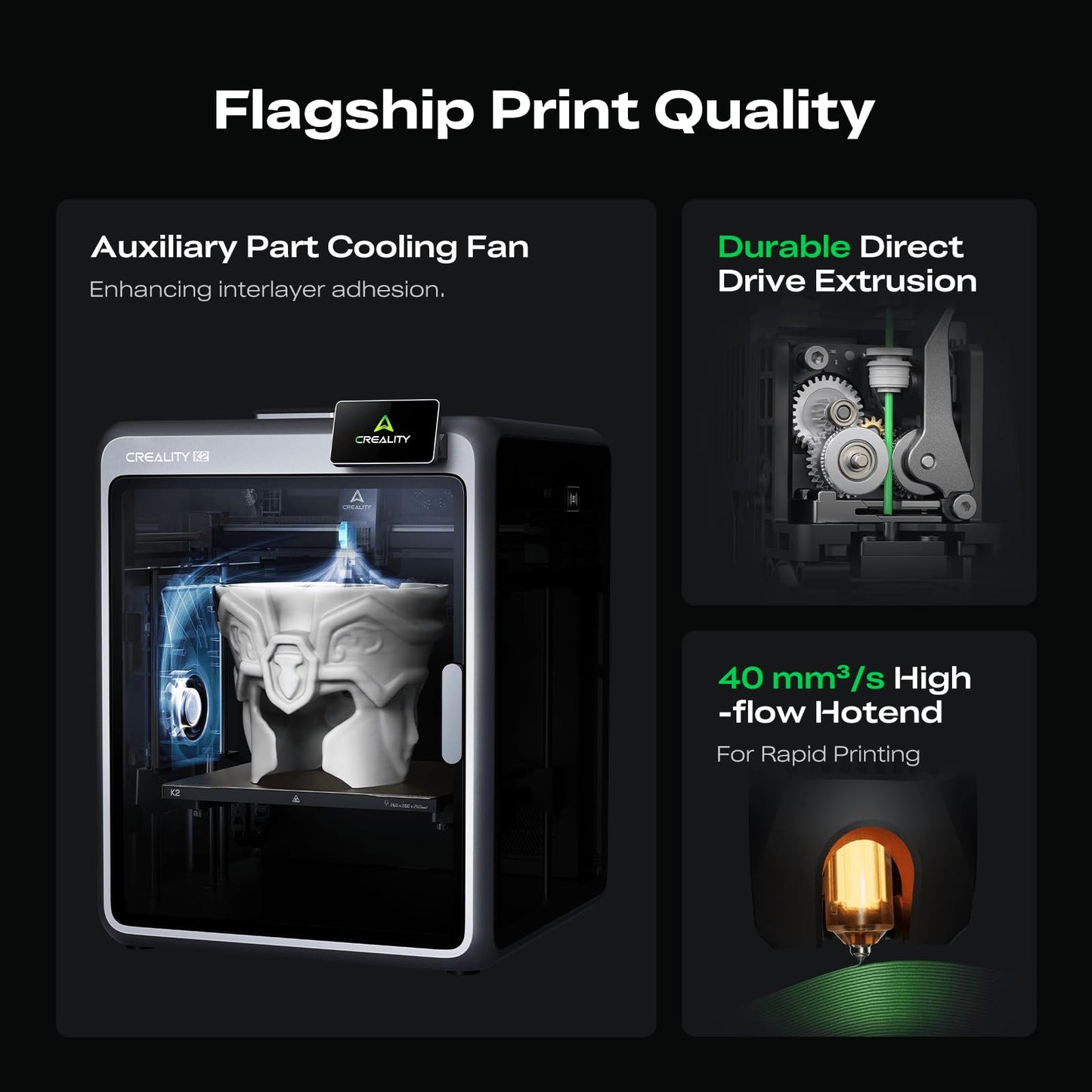 Creality K2 Combo 3D Printer, Multicolor Printing with CFS, High-Speed 600mm/s, Smart Auto Leveling, Quiet Printing, 300°C Nozzle, Dual AI Camera, Direct Drive Extruder, Build Volume 260x260x260mm