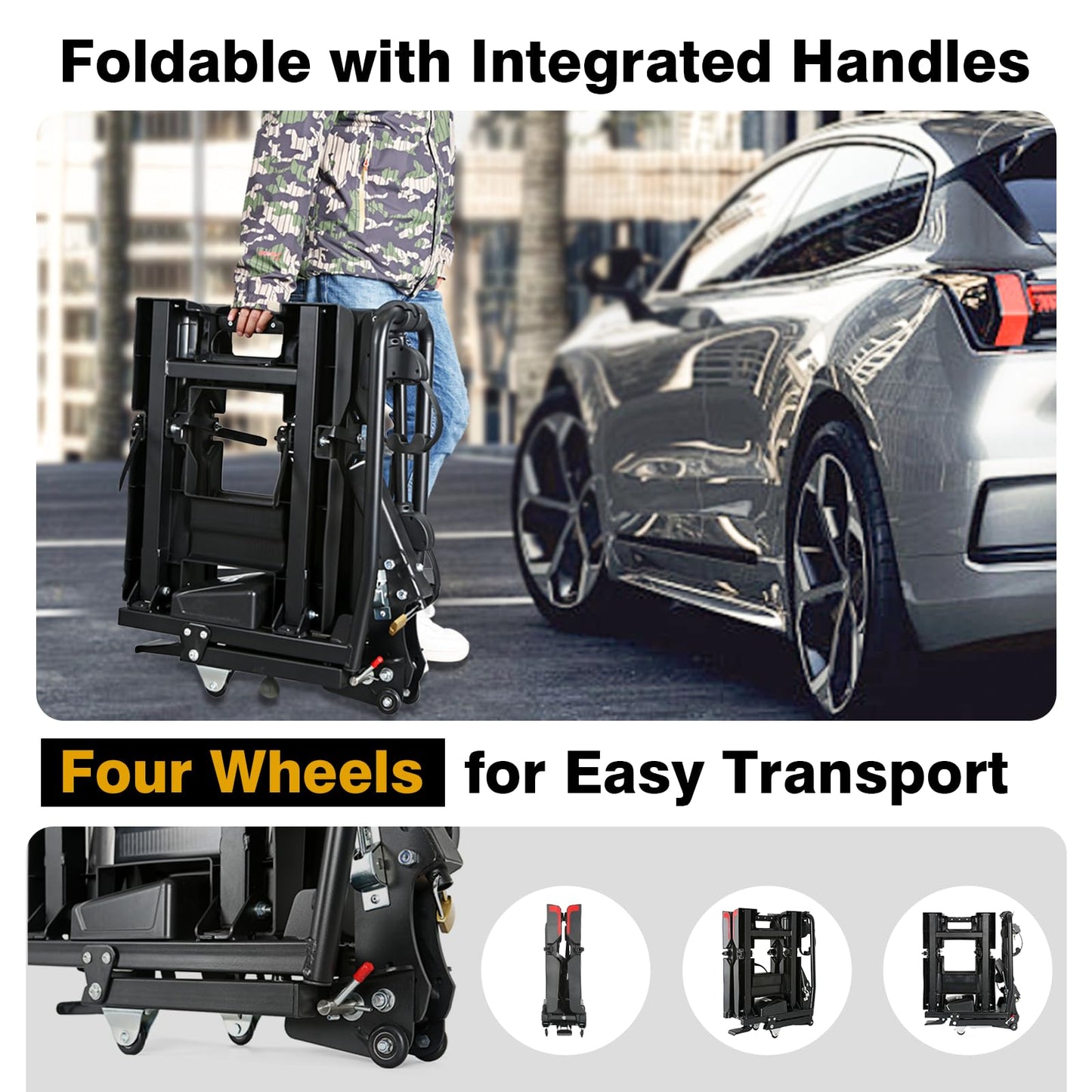 Eco Pro Upgraded 200lbs EBike Rack with Ramp for 2 E-Bikes, Hitch EBike Rack for Cars SUVs Trucks, Foldable Tilting Bike Rack Platform for Tow Hitch 2" Receiver, E-Bike Carrier Fits up to 5" Fat Tire