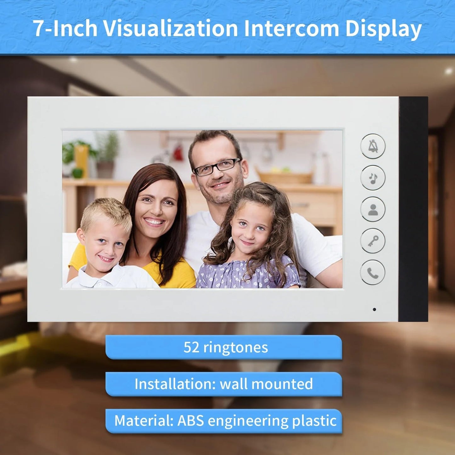 ANJIELO SMART Wired Video Multifamily Apartment Intercom System,2/3/4/6/8/10/12 Units 7 inch Monitor Video Door Phone Kit,Video Doorbell, ID Card Unlock, 2 Way Audio for Home (1 doorbell + 3 Monitor)
