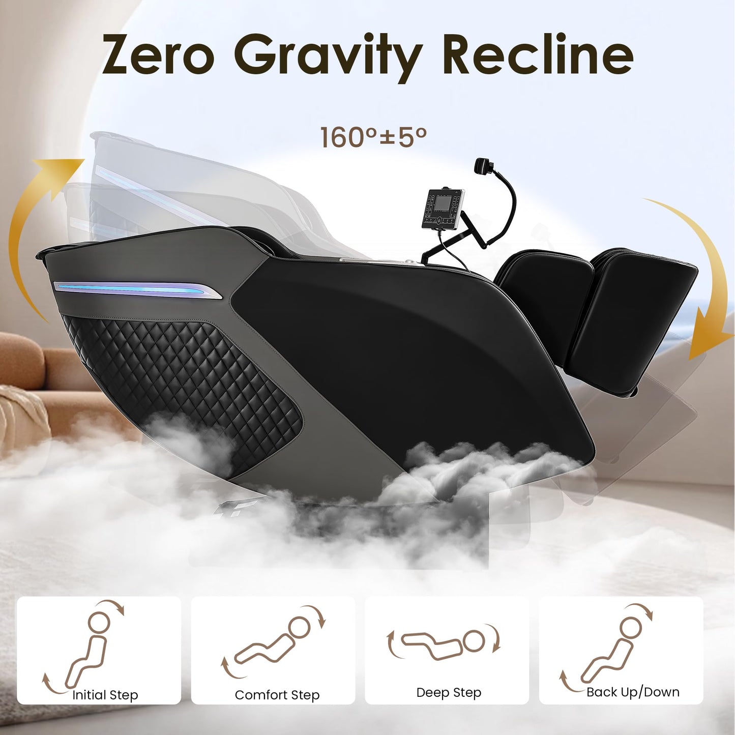 VUYSUYVY Upgraded 4D Massage Chair Full Body, Zero Gravity SL-Track Massage Chair Recliner with AI, Body Scan, Heating, Calf Kneading, Rocking Sleep Mode, Airbags, Foot Rollers, 18 Auto Modes