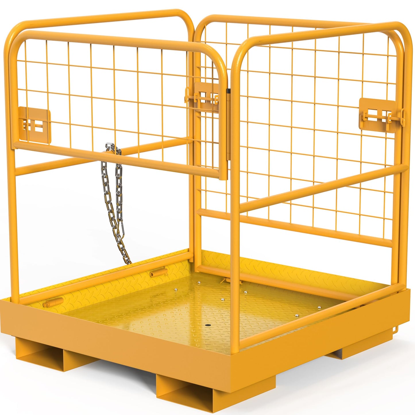 YINTATECH Forklift Safety Cage 36"x36",Forklift Work Platform 1150LBS Capacity,Heavy Duty Steel Forklift Basket Man Platform with 3 Chain,for Aerial Work