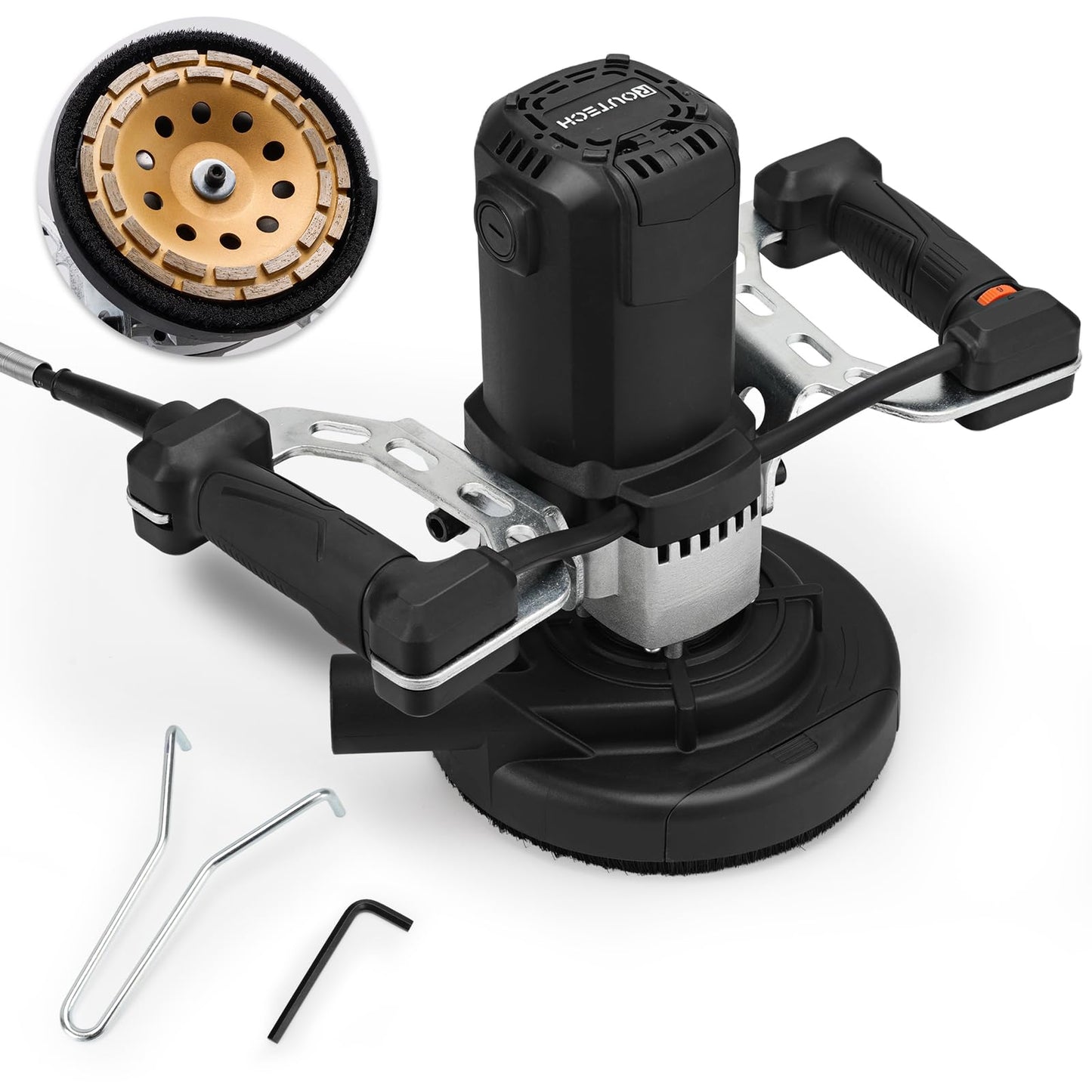 ROUTECH 7" Concrete Grinder, 2000W 120V 60Hz, Model RT-MD180