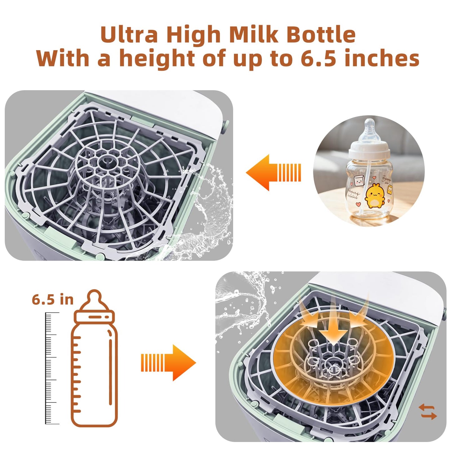 Dushany EaseClean Bottle Washer Pro | All-in-One Bottle Washer and Sterilizer and Dryer | Baby Bottle Washer for Bottles, Pump Parts & Baby Essentials | Replaces Hand Washing