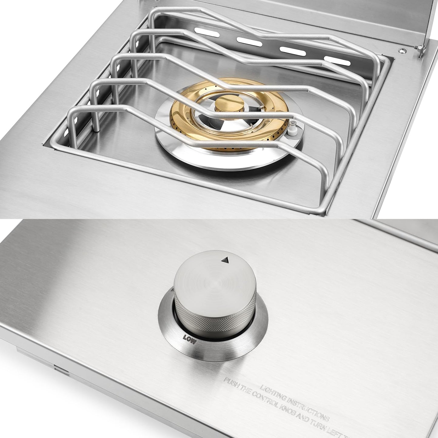 Stanbroil Built-in Single Side Burner for Outdoor Kitchen, 304 Stainless Steel Grilling Side Burners - Natural Gas Only
