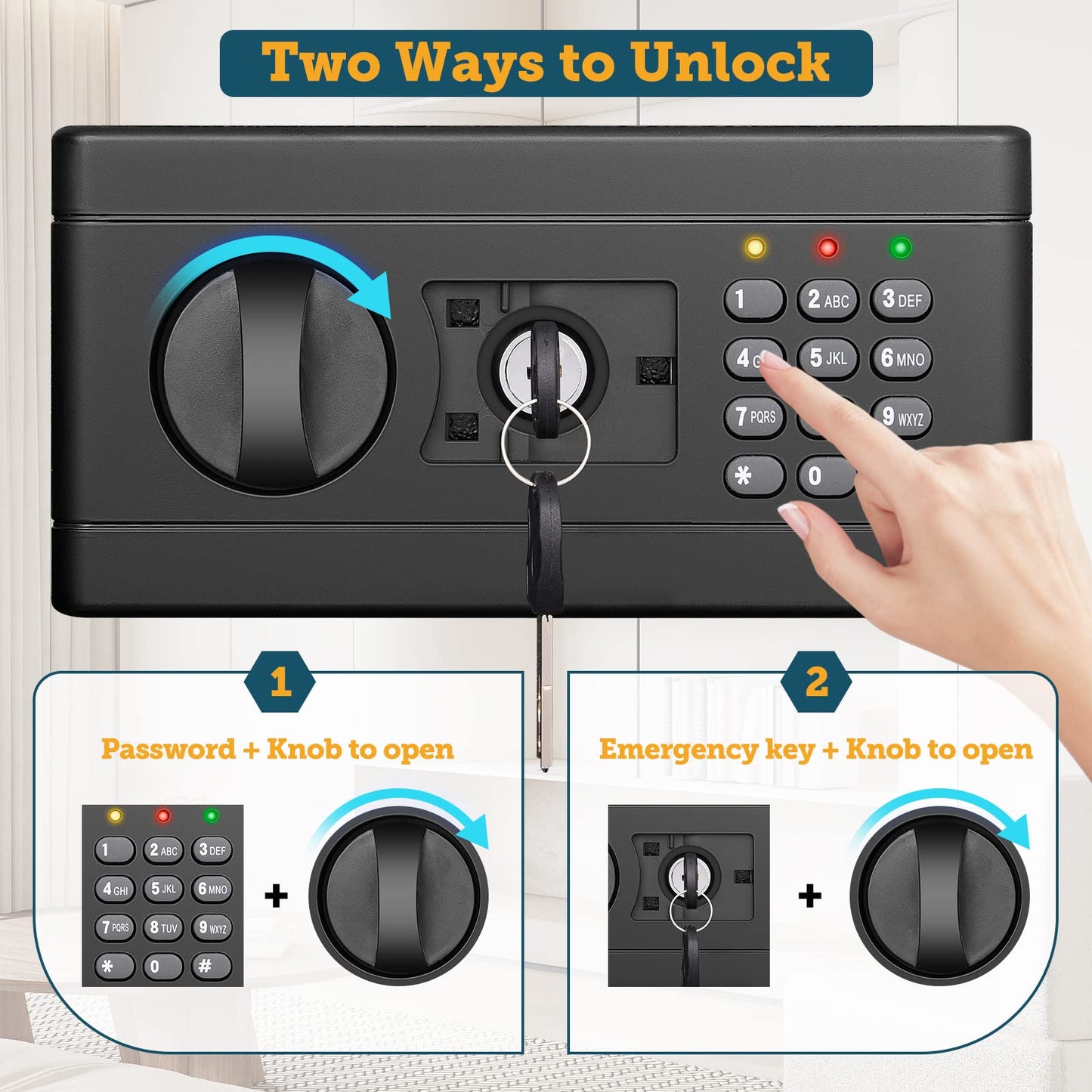 GHJGAGE 43.3'' Tall Fireproof Wall Safe Between Stud, Heavy Duty Flush In Wall Safe With Digital Keypad & Removable Shelf, Hidden Gun Safe, Security Home Wall Safes For Storage Firearms Money Medicine