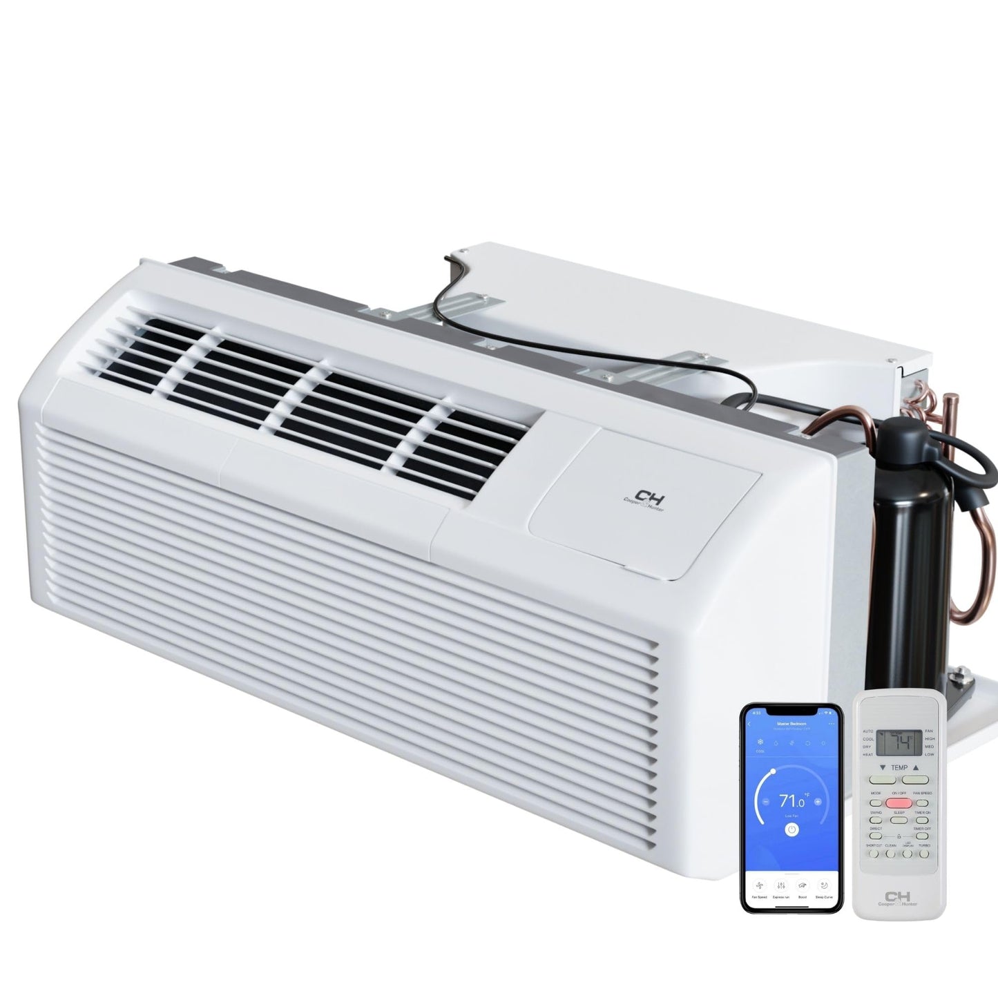 Cooper & Hunter 12,000 BTU PTAC Packaged Terminal Air Conditioner & Heat Pump – Built-In 3.5kW Electric Heater – Includes Wireless Smart Kit, Remote & Power Cord – R-32 Refrigerant