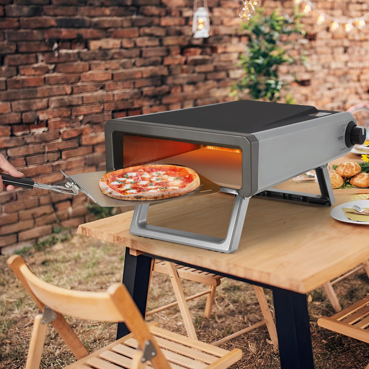 Garvee Pizza Oven Outdoor Gas Propane Portable Pizza Ovens, 12" Stainless Steel for Outside Backyard Kitchen Camp With Accessories Kit