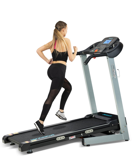 BORGUSI Auto Incline Treadmill with 300 LBS Capacity, 3HP Folding Electric Treadmills for Home, Running Machine with 17.5 Wide Belt, Shock Absorption, 36 Preset Programs, Bluetooth Speaker, Grey