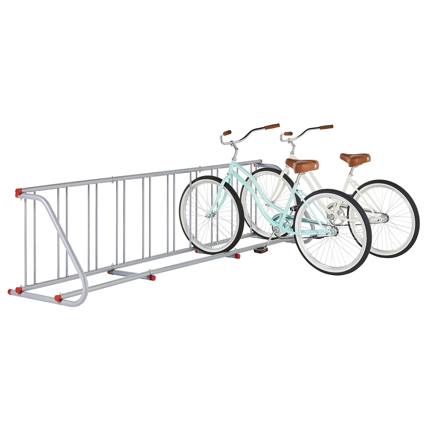 Retrospec Commercial Grid Bike Rack - Single & Double Sided - Bicycle Storage Stand for Garages, Stores, Schools & Universities Power Coated Steel - Silver 10 Bike/Single Sided