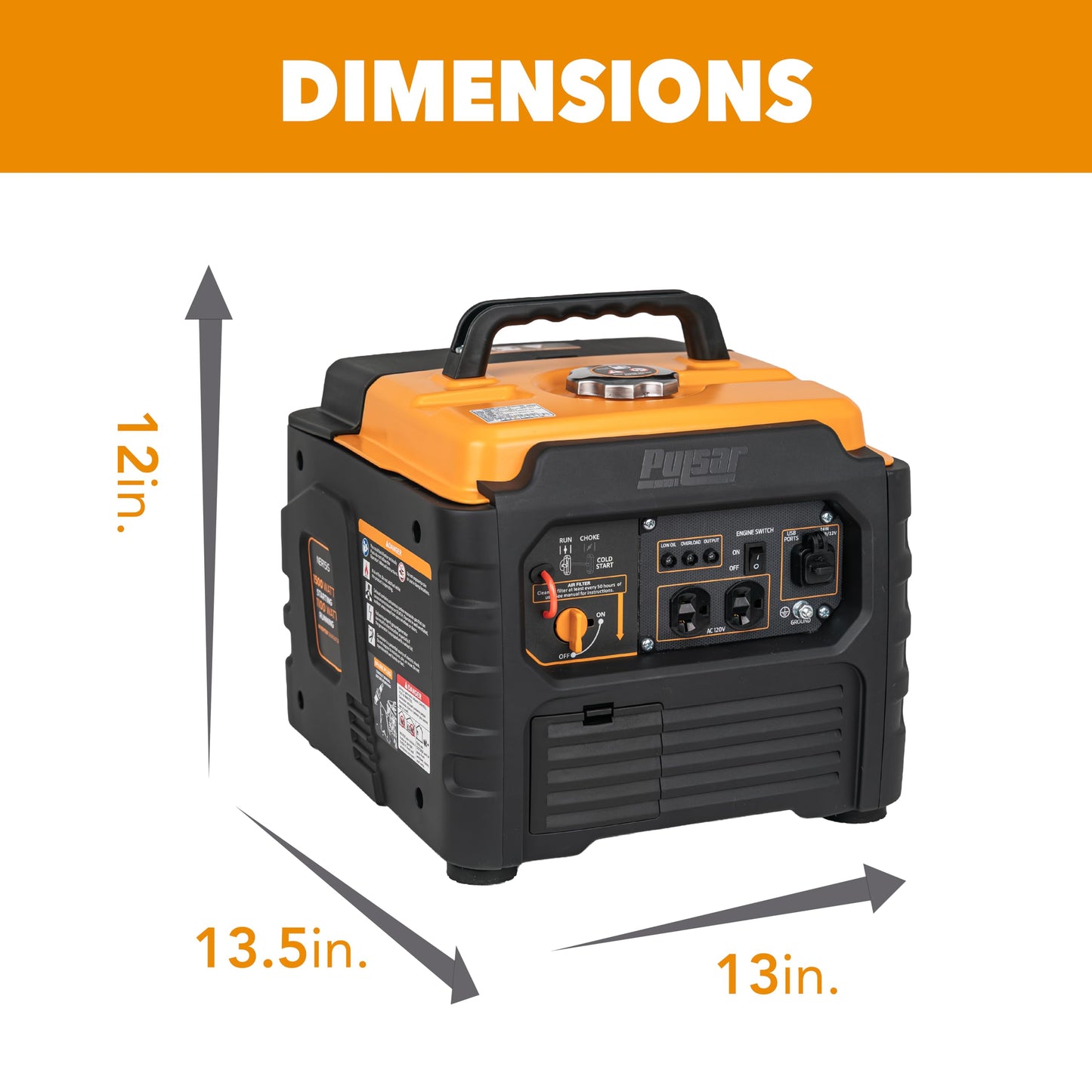 Pulsar 1500 Watt Portable Quiet Inverter Generator Gas Powered, Small Ultra Lightweight Quiet Generator for Camping, Tailgating, Home Backup