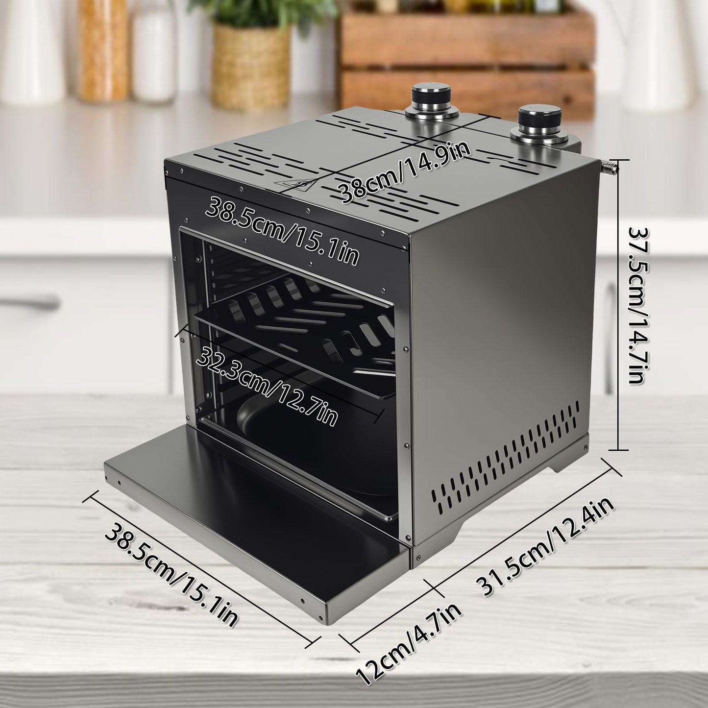 XHINBWYEK Steak Broiler Portable Infrared Broiler Propane Gas Grill Infrared Burner, Maximum 1600°F/870℃, Sear Station steak cooker grill outdoor BBQ, Stainless Steel