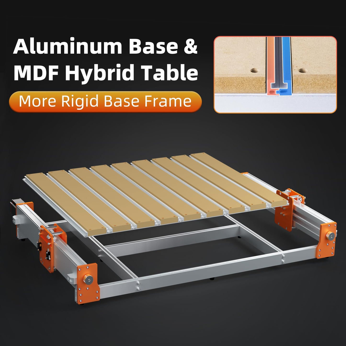 FoxAlien XE-PRO 8040 X-axis Extension Kit with Upgraded Hybrid Spoilboard Worktable, Compatible with XE-PRO CNC Router Machine