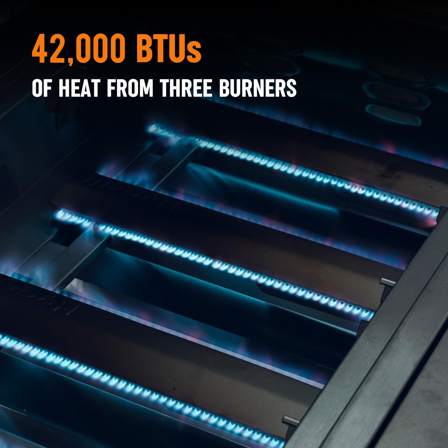 Hygrill Premium XTR 3-Burner Built In Grill, Stainless Steel Grill Head for Outdoor Kitchen with LED Lights, Liquid Propane
