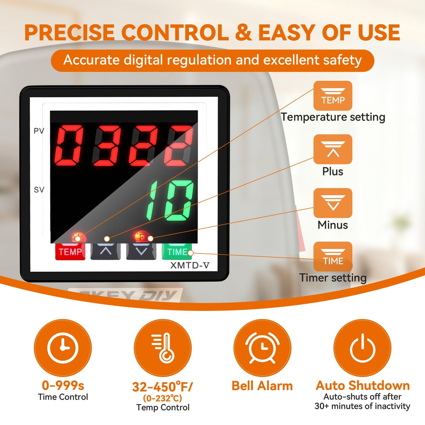 AKEYDIY Heat Press 15x15, Digital Shirt Press Heat Up Fast & Even, Pro Pull Out Heat Press Lower Platen Slide Out Heat Transfer Sublimation Heat Press Machine for Tshirts, Pillow, Pad, Bag, Black