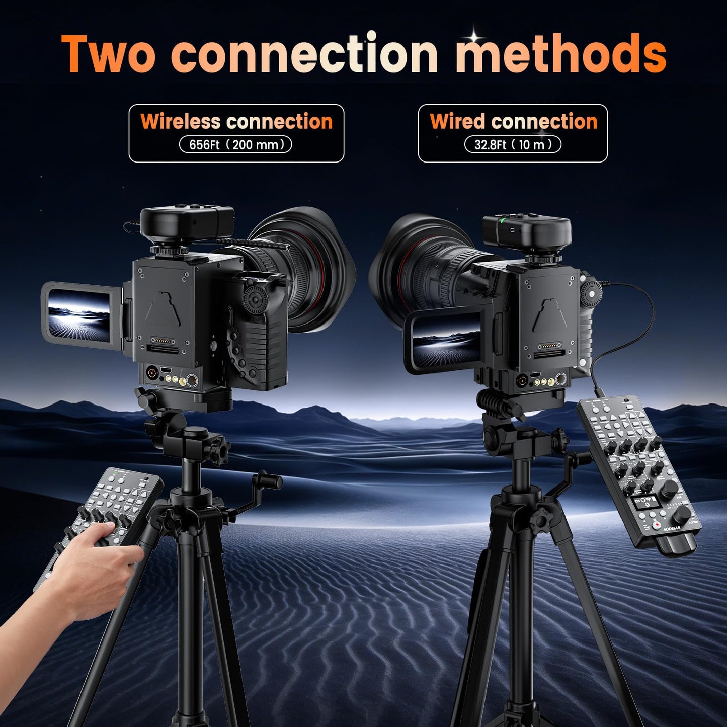 AODELAN Compatible with Canon Camcorder Controller, 650FT Wireless Multifunctional Remote Control for HF G70,G60,G50,XA60,XA65,XA70,C80,C700 with IRIS Focus Zoom ISO OSD ND Adjust,Replace RC-V100