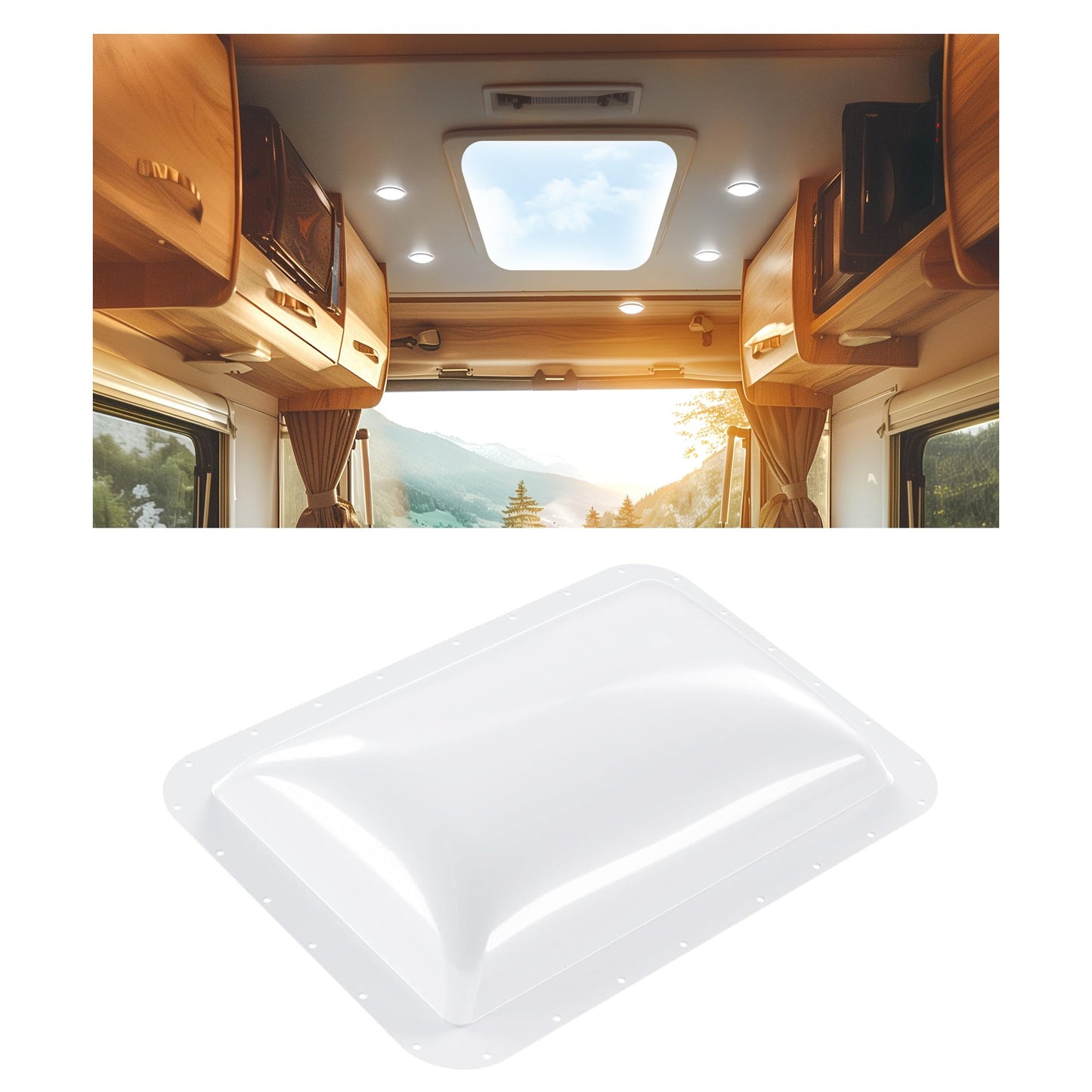Kojem RV Skylight Replacement Cover, 18in x 26in, Fits 14in x 22in Openings, White, Model LYAP-737-1