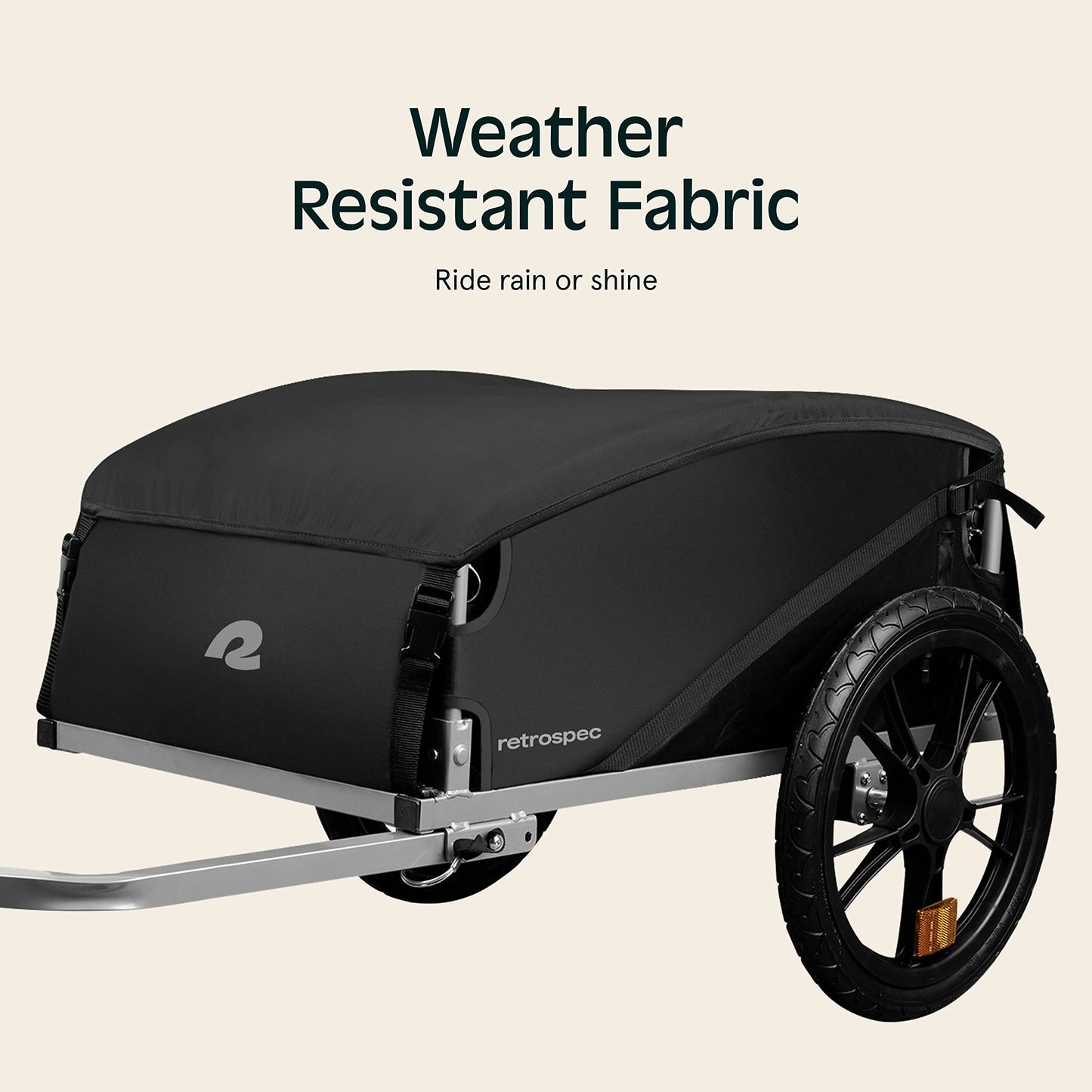 Retrospec Rover Hauler Bike Cargo Trailer - Foldable Frame with Weather-Resistant Fabric & 80lb Capacity - Universal Bike Trailer for 20-29in Wheels - Includes Safety Flag & D-Ring Anchors