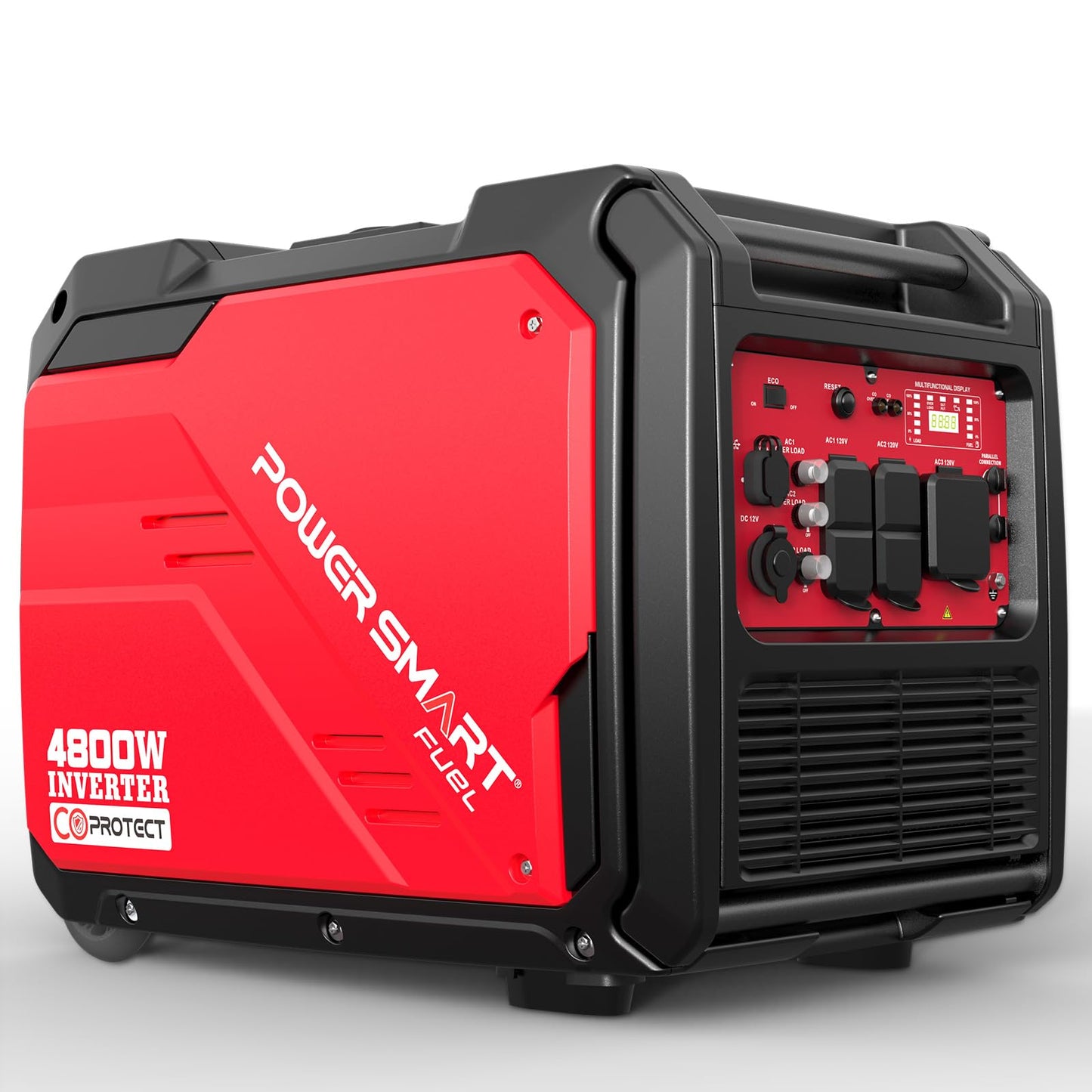 PowerSmart 4800-Watt Portable Inverter Generator with Wheels Handle Kit, CO Protect, Quiet, Camping, RV-Ready, Home use