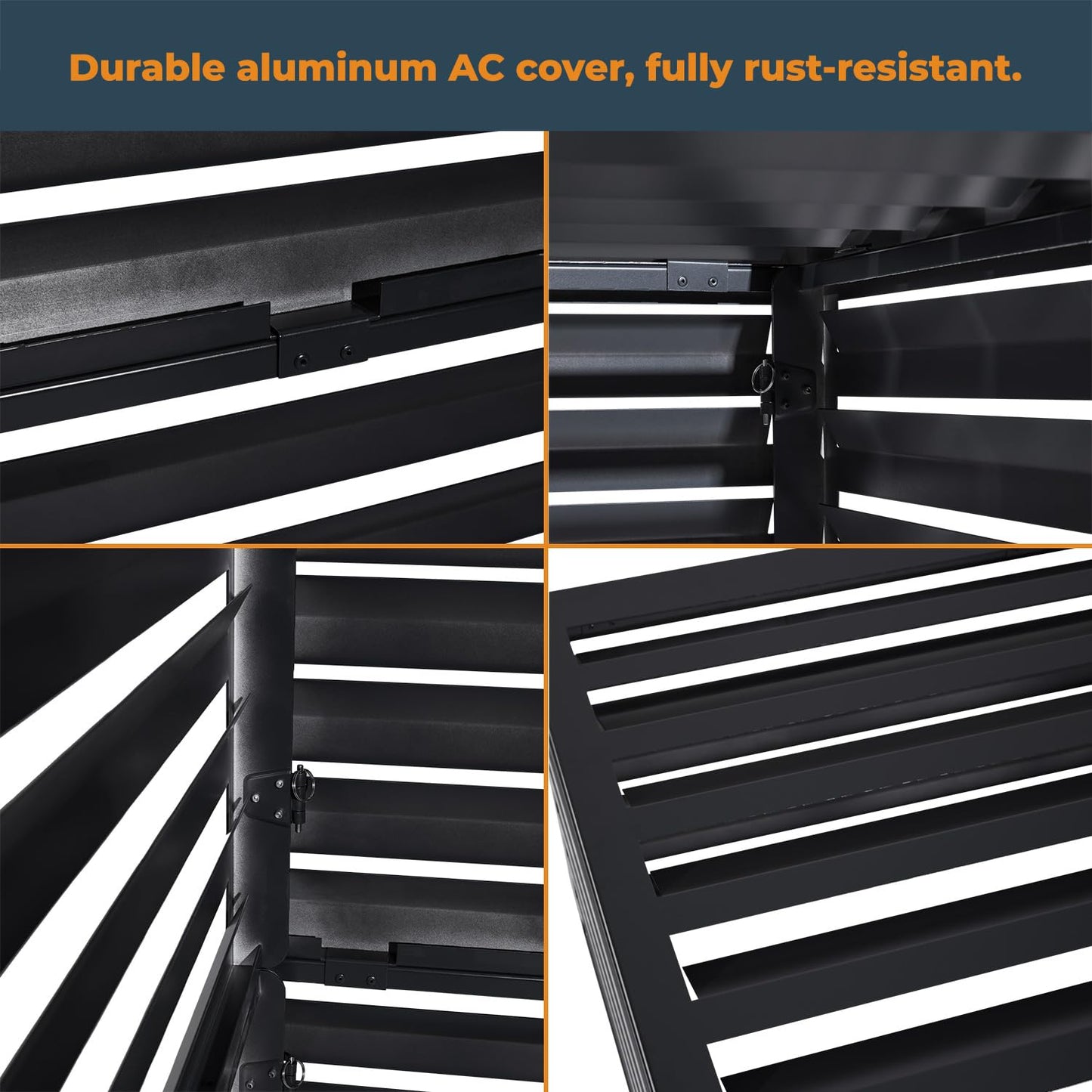 EVOLAR HVAC Central Air Conditioner Cover for Outside Units, Aluminium Heat Pump Cover - Heavy Duty Outdoor AC Unit Sound Barriers - XL, Black