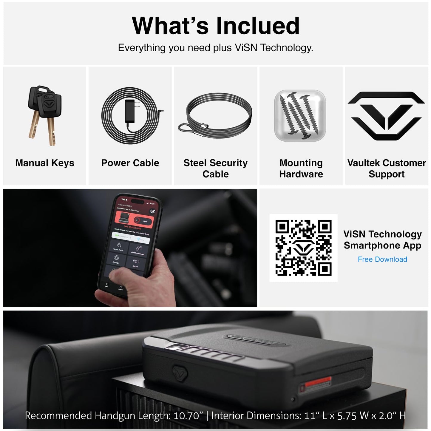 VAULTEK 20 Series Compact Quick Access Biometric Safe, Rugged Construction, Auto-Open, & Anti-Theft Protection (ViSN™ (WiFi + Biometric)