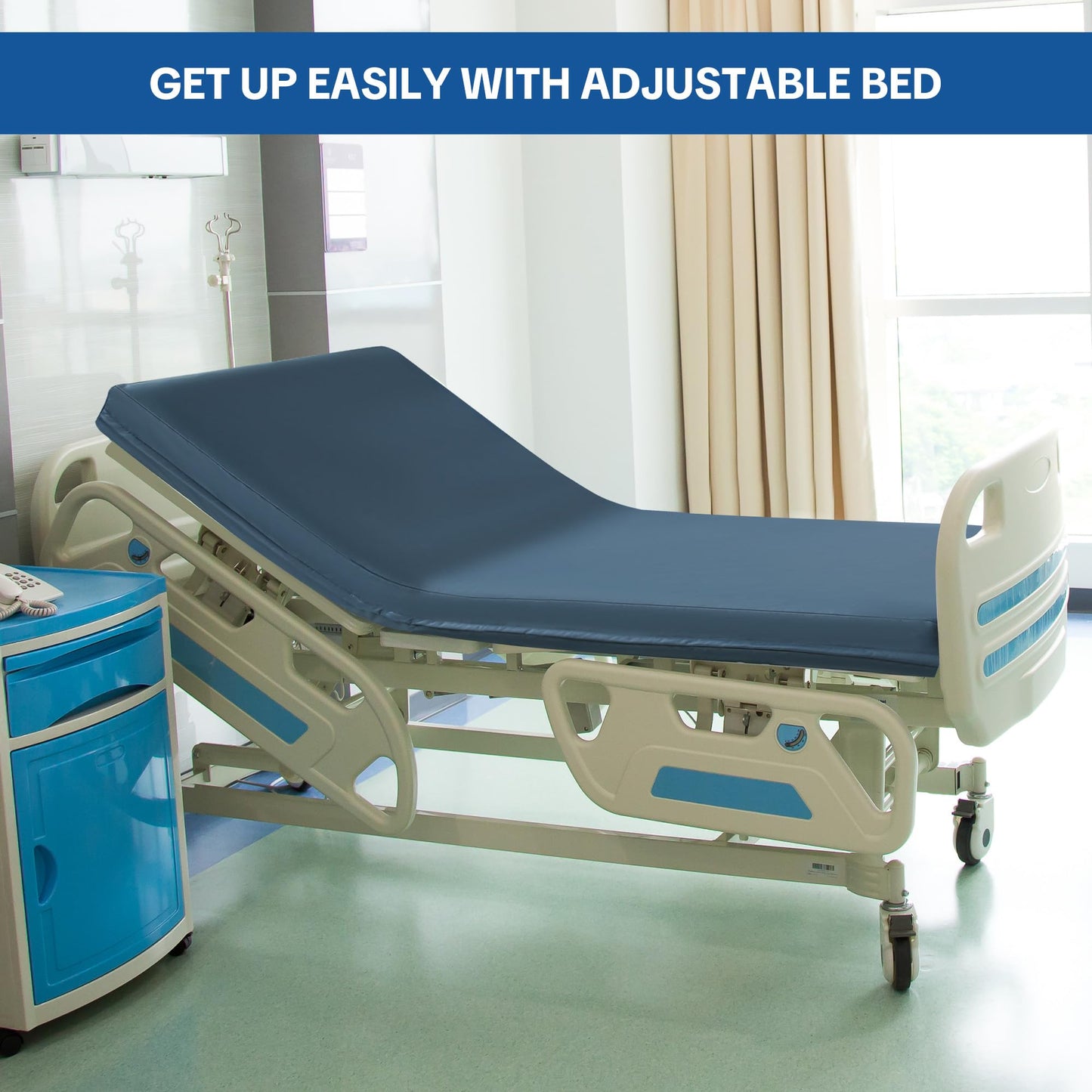 HOMBYS FDA Registered 5-Zone Memory Foam Hospital Bed Mattress, 76"x36"x6" Pressure Relief for Home & Clinical Use, Waterproof & Machine-Washable Cover, Supports 500 lbs for Bariatric & Elderly Care