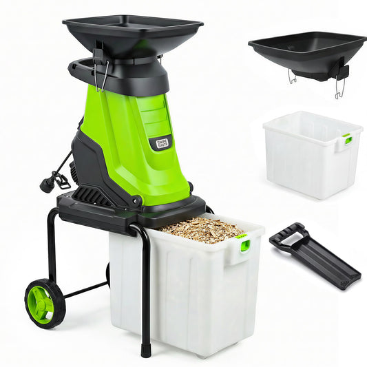 SWIPESMITH Wood Chipper, 15-Amp 1.8" Cutting Diameter Electric Wood Chipper & Shredder with 50L Collection Bag, Efficient Mulcher for Easy Clean up Ideal for Yard Waste and Branches