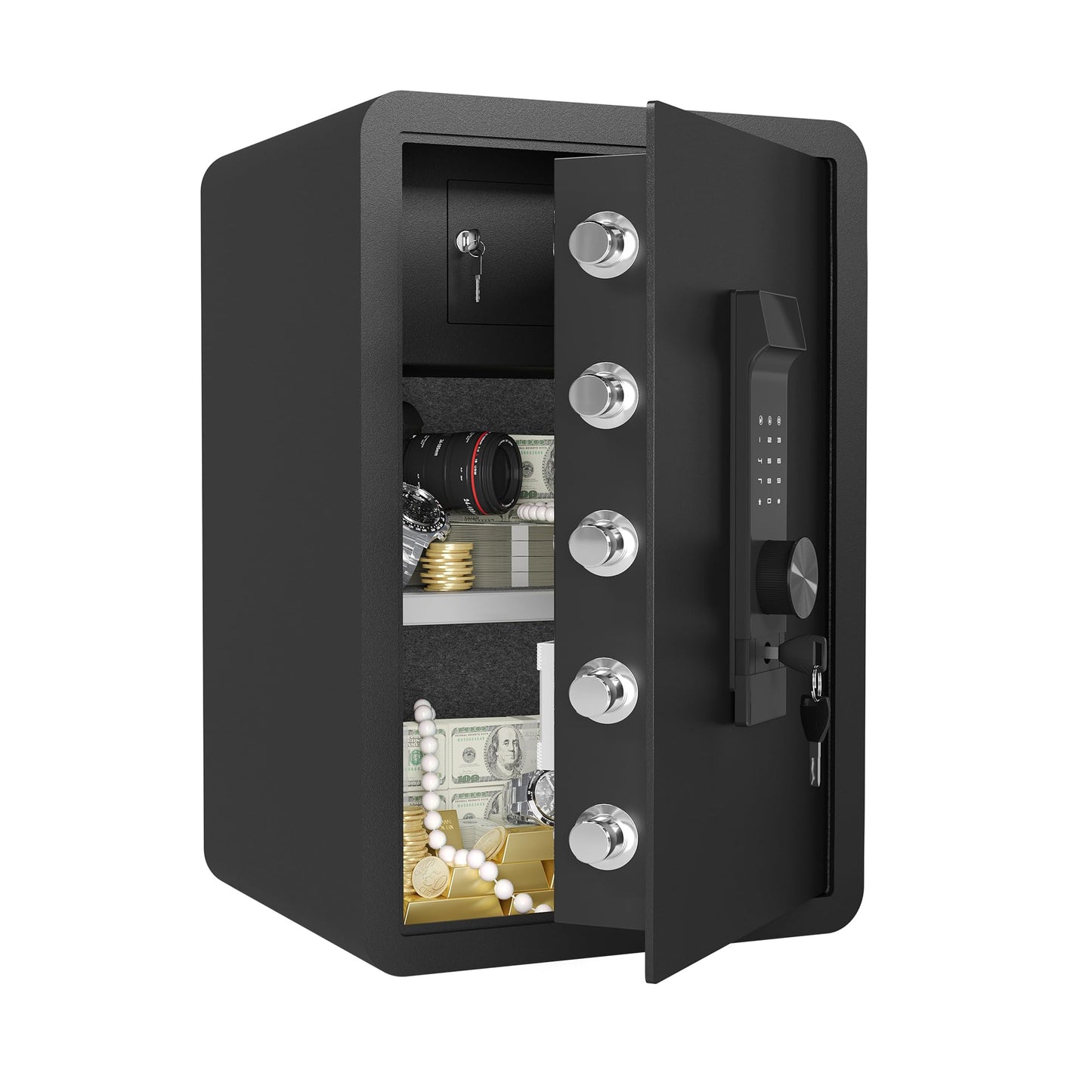GOWE High Security Super Large-Sized Safe Box with Fireproof and Waterproof Bag, 4.0 Cub Feet Safe with Electronic Password Lock,Safe with Private Inner Cabinet for Home,Office and Hotel
