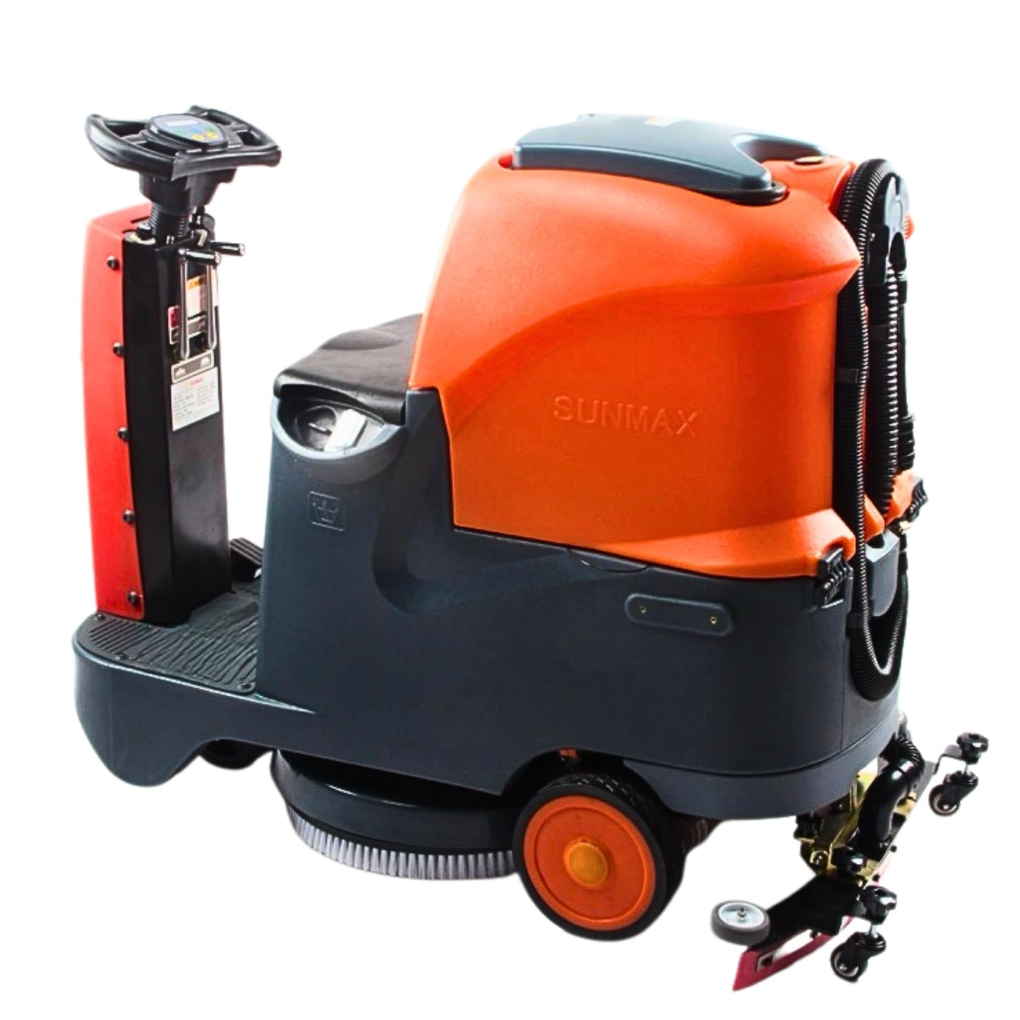 SUNMAX RT70 Ride-On Commercial Floor Scrubber Machine, 22" Brush, 31.5" Squeegee, 18.5/18.5-Gal Tanks, 48,400 Sq Ft/H, 5-Hour Runtime