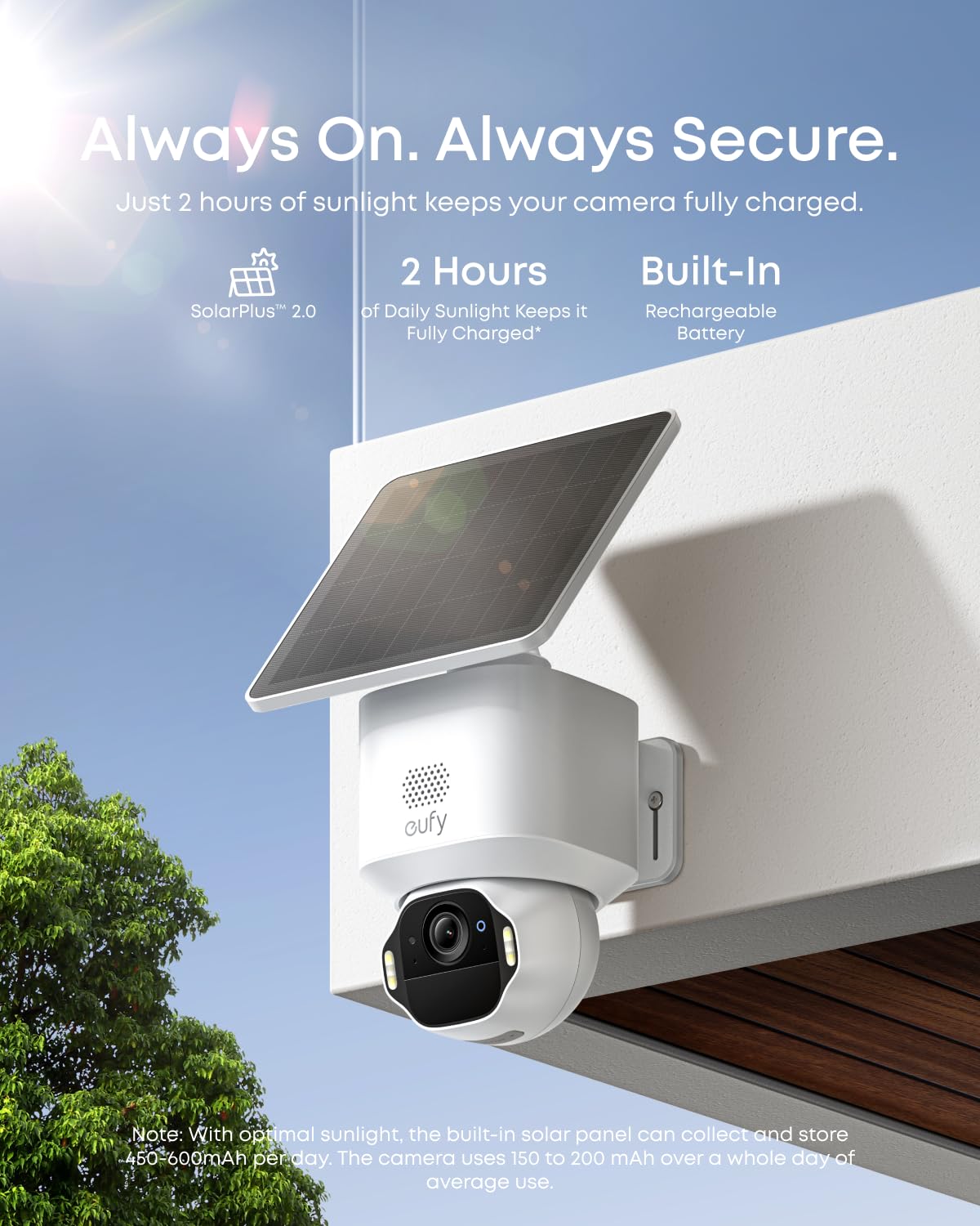 eufy Security SoloCam E42 2-Cam Kit, 4K Security Camera Wireless Outdoor, Solar Powered, AI Motion Tracking, Strobe Light, Pan & Tilt, Facial Recognition, Built-in Local Storage (Up to 16TB)