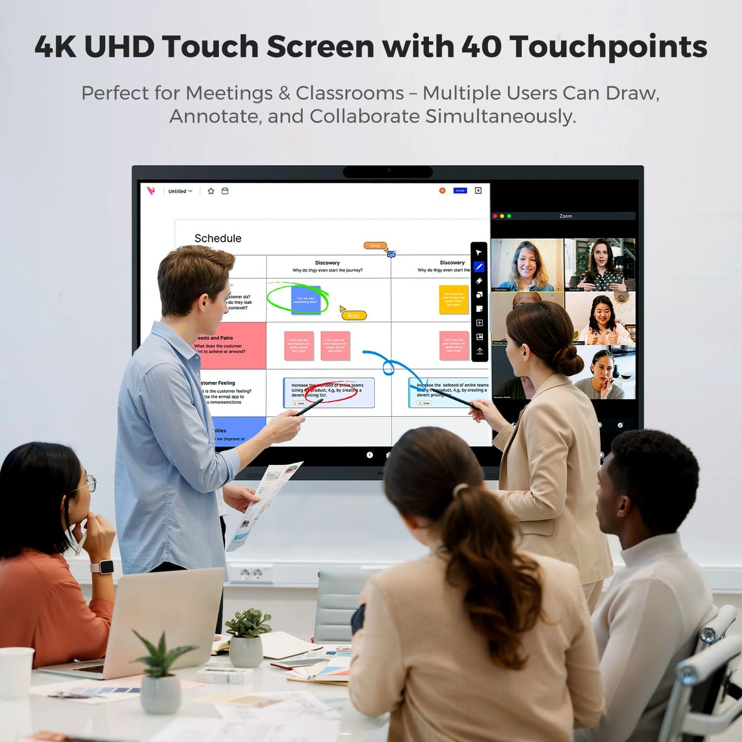 NearHub S Max Smart Whiteboard 55" 16GB+256GB 40 Points| All-in-One Windows 11 Pro Interactive Whiteboard 4K| Built-in 130° Ultra-Wide 4k Camera & 8-Mic Array | Native Zoom Rooms & MicrosoftTeams