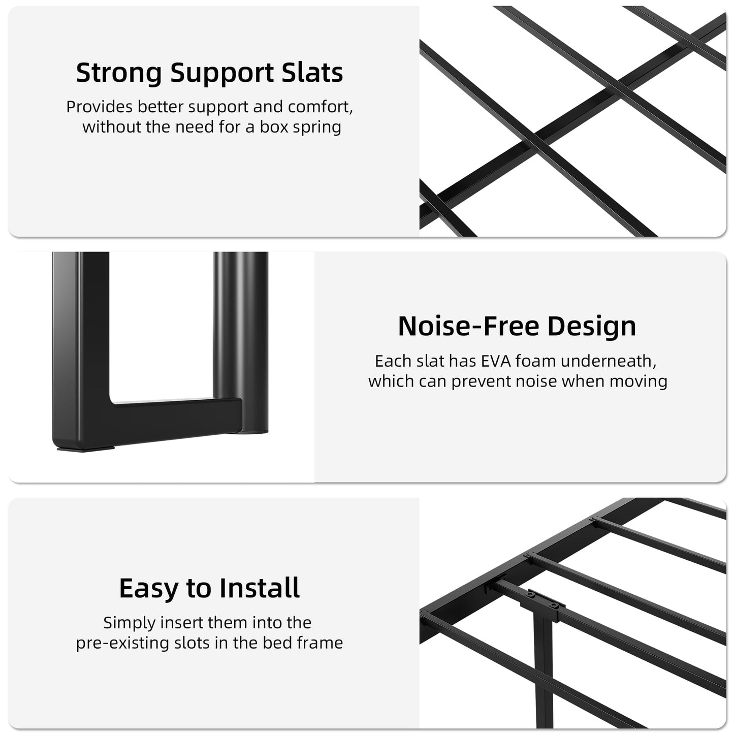 GarveeHome King Bed Frame with 2 Storage Drawers, LED Bed Frame with 2-Tier Storage Headboard&Charging Station, Metal Platform Bed Frame, No Box Spring Needed, Noise Free, Grey