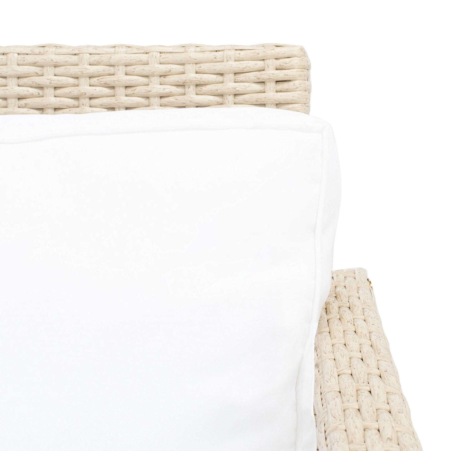 Safavieh Outdoor Collection Garnen Beige Wicker Cushion 4-Piece Living Set PAT7714B, Grey/White