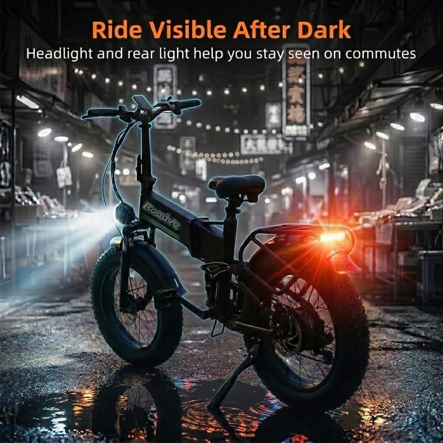 Roadvo Foldable 20x4.0 Fat Tire Electric Bike for Adults Commute