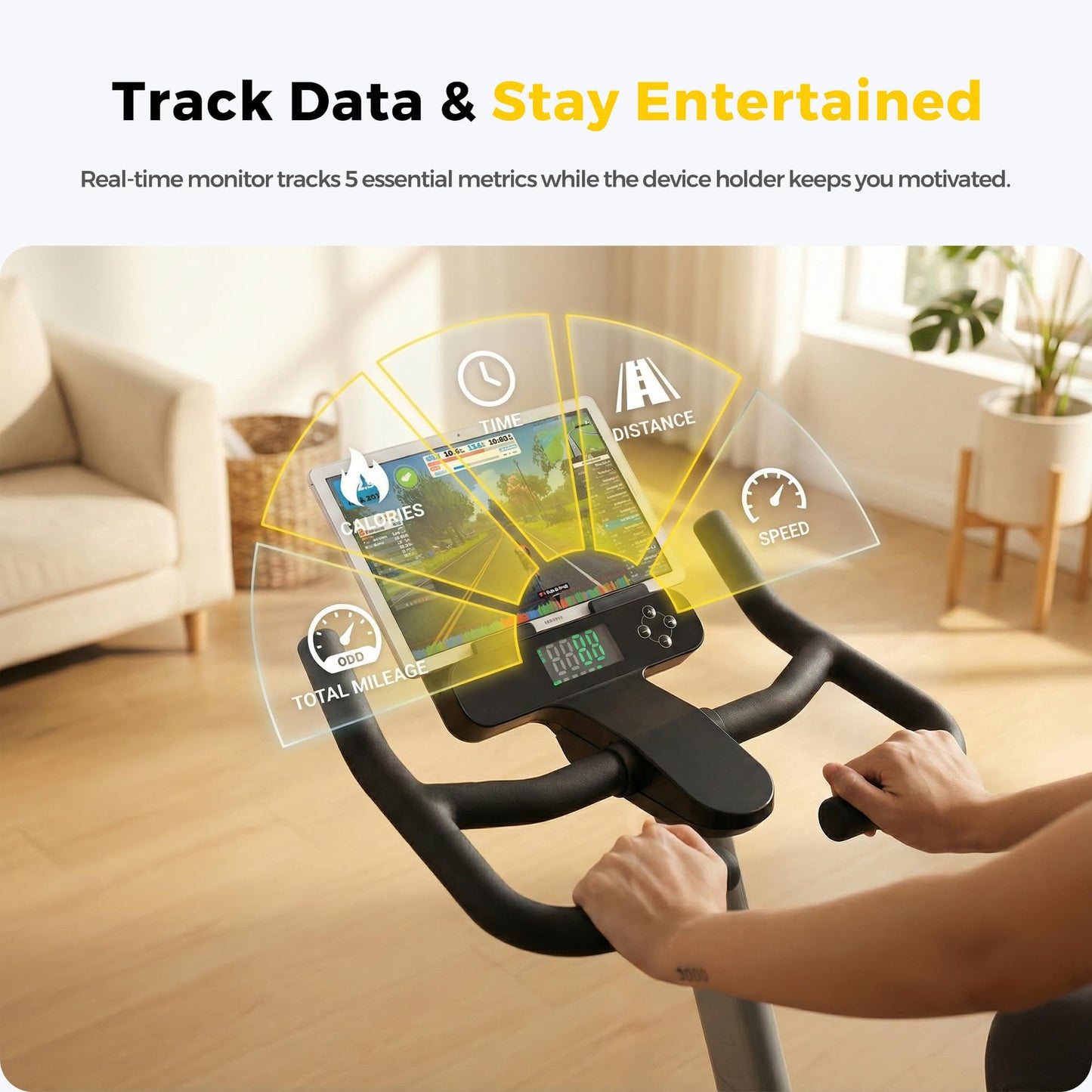 ZAZARI Compact Magnetic Exercise Bike, Black