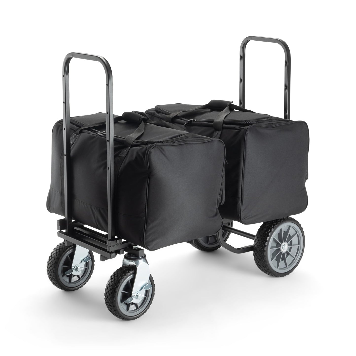 On-Stage UTC5500 All-Terrain Utility Cart (Rolling Dolly Handcart, Heavy-Duty Transportation, Load in and Load Out Equipment, Adjustable Length, Treaded Wheels and Locking Casters, Black Finish)