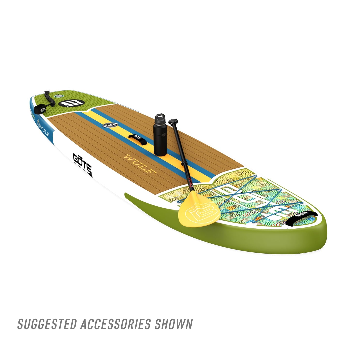 BOTE Wulf Aero Inflatable Stand Up Paddle Board Kit Includes Accessories Adjustable Paddle iSUP Travel Bag Blow Up Pump Safety SUP Coiled Leash Multiple Sizes