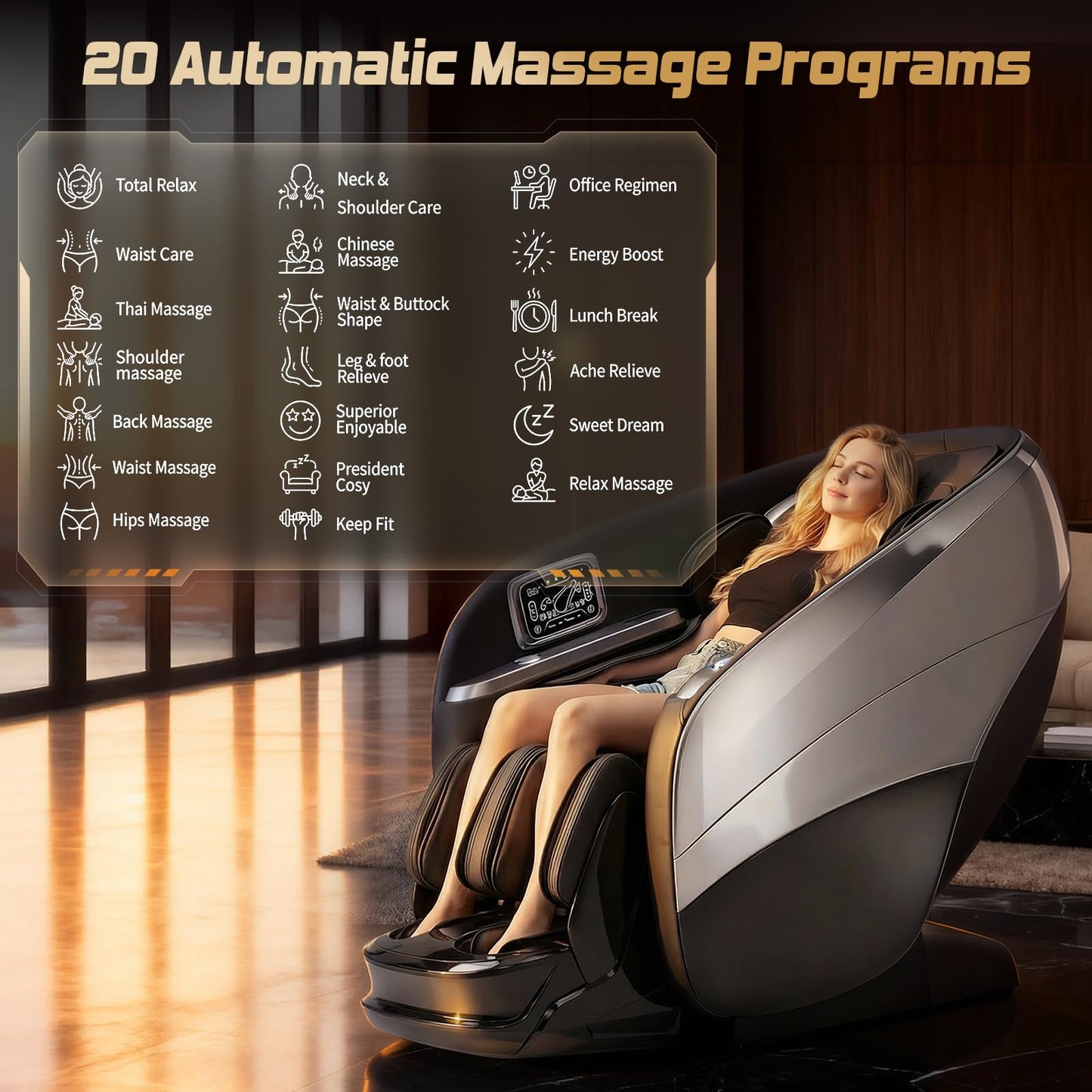 Medfinity 4D Massage Chair Full Body, Zero Gravity Recliner,34 Airbags Massage,20 Auto Massage Programs,Auto Body Scan,AI Voice Control,55" SL Track,Black