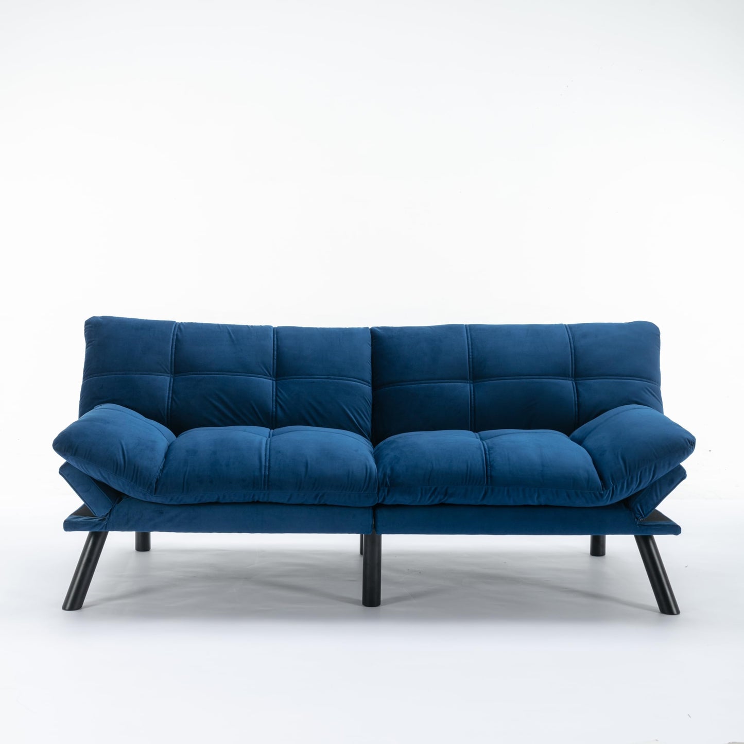 GDFStudio Hayezc Loveseat Sofa, Convertible Sofa Bed, 2-in-1 Folding Modern Futon with Adjustable Armrest & Backrest, 800lbs Capacity Small Apartment Sleeper for Living Room, Office, Navy Blue