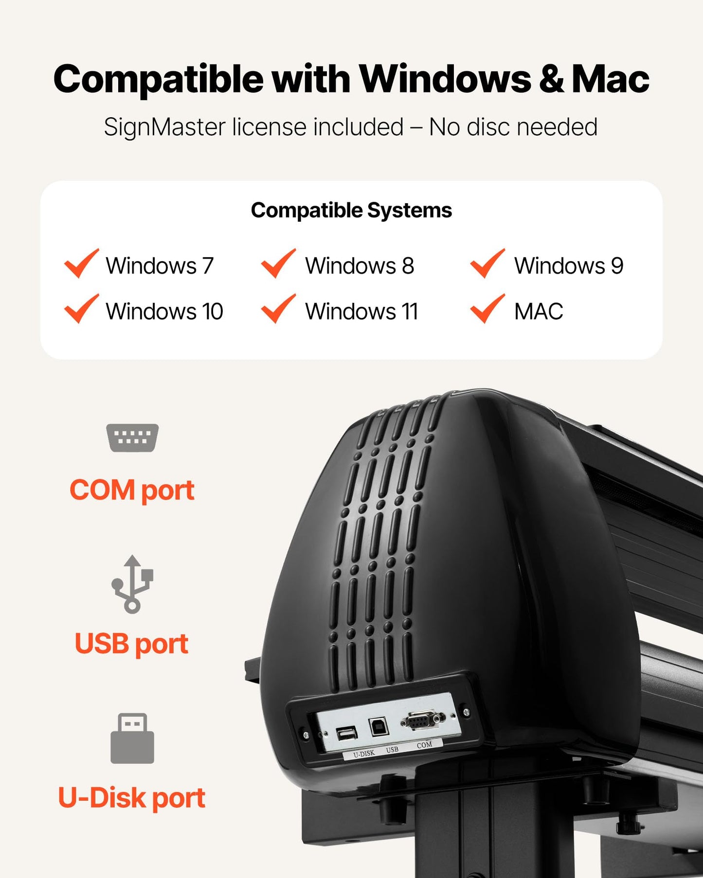 VEVOR Vinyl Cutter Machine, 53 inch Max Feed Width, Dual Blades, Adjustable Force and Speed, LED Display, Vinyl Plotter Cutter Printer with Signmaster Software for Compatible with Windows and macOS