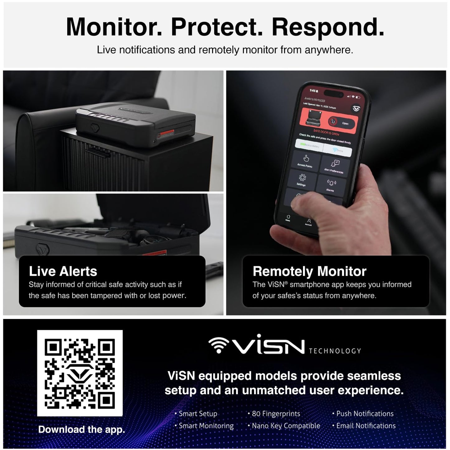 VAULTEK 20 Series Compact Quick Access Biometric Safe, Rugged Construction, Auto-Open, & Anti-Theft Protection (ViSN™ (WiFi + Biometric)