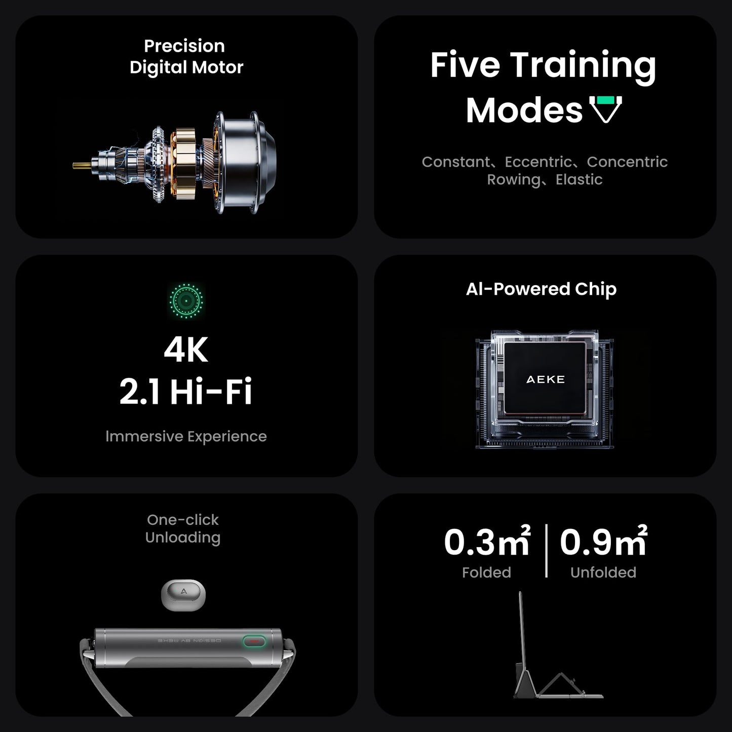 AEKE Smart Home Gym System- Fitness Mirror K1: AI-Powered All-in-One Fitness Machine for Full-Body Strength Training and Personalized Workouts