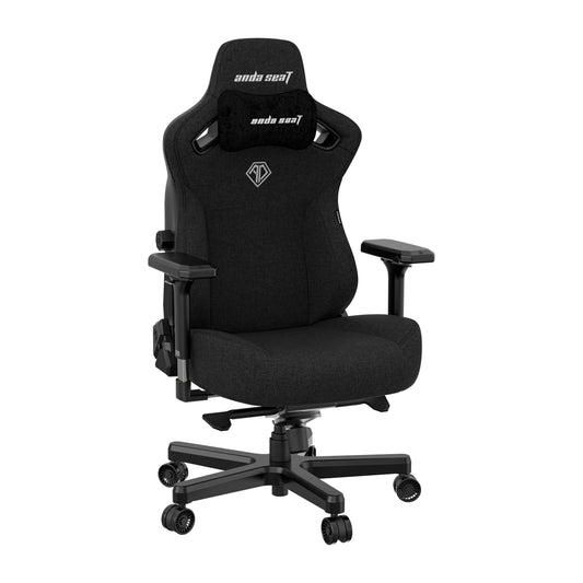 Anda Seat Kaiser 3 Large Gaming Chair for Adults - Ergonomic Black Fabric Gaming Seat with Lumbar Support, Comfortable Office Chairs with Neck Support - Heavy Duty Wide Computer Seat