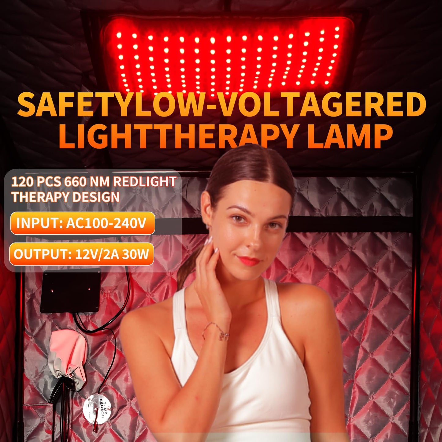 TaTalife 2 Person Portable Infrared Sauna Box, Upgraded Full Size Indoor Home SPA Room, 660nm Red Light Therapy Lamp, Foldable Sauna Chair Set with Remote Control for Home Relaxation & Body Care