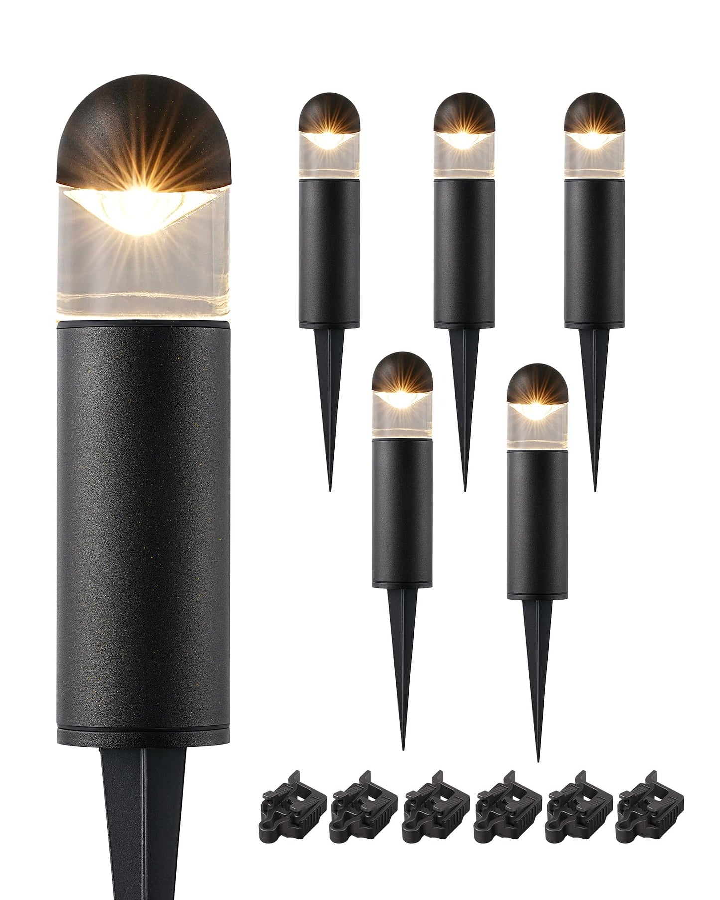 EDISHINE Low Voltage Landscape Lighting, 12V 3W, 3000K Warm White, Waterproof Electric Bollard Lights, Black, Model LNX1501LX-01