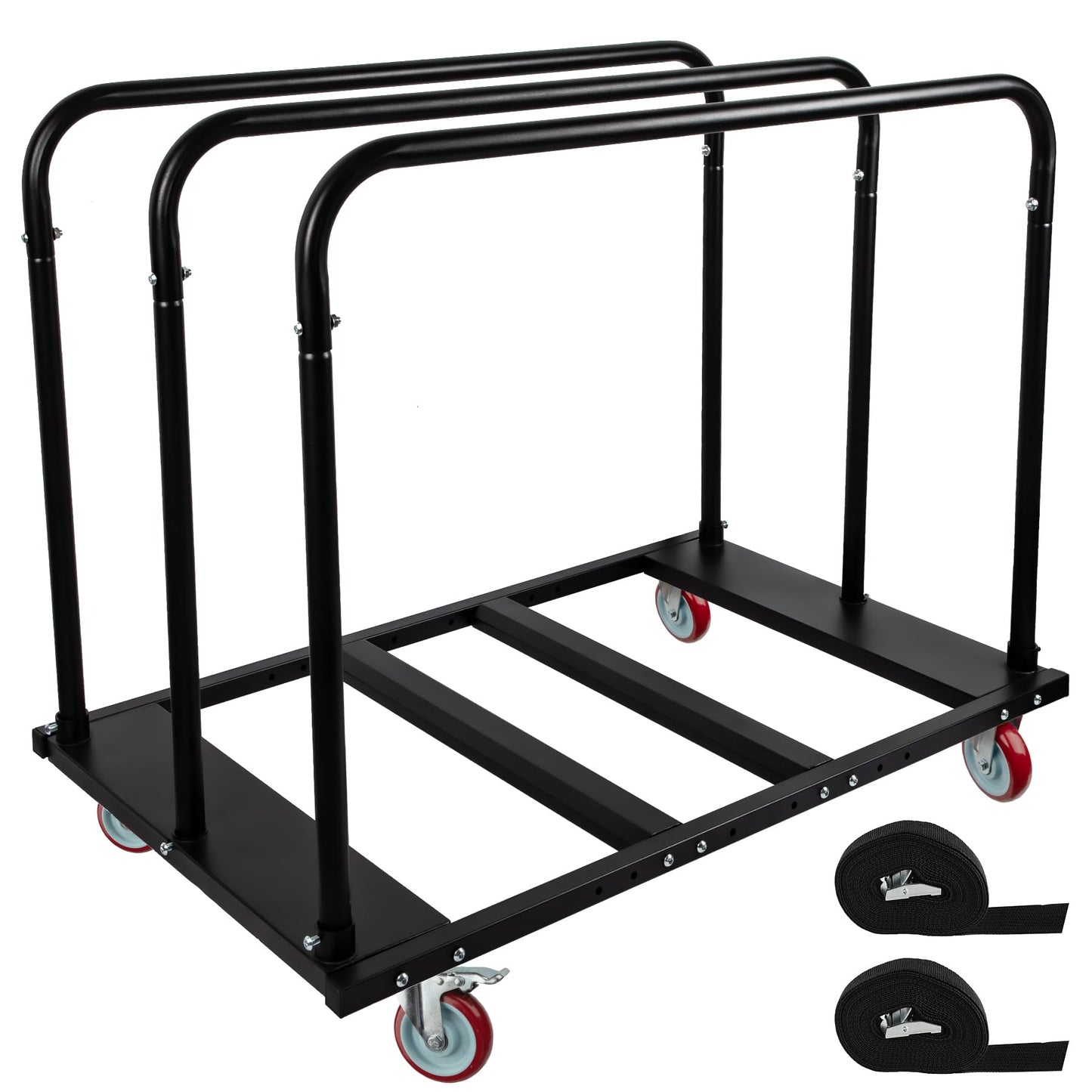 Eastrexon Folding Table Cart, Heavy Duty Table Dolly w/ 5" PU Swivel Wheels, Drywall Dolly Cart w/ 1800 LBS & 10 Table Capacity for Party Events, Hotel, Factory, Warehouse, (45.6" L x 29" W x 39" H)