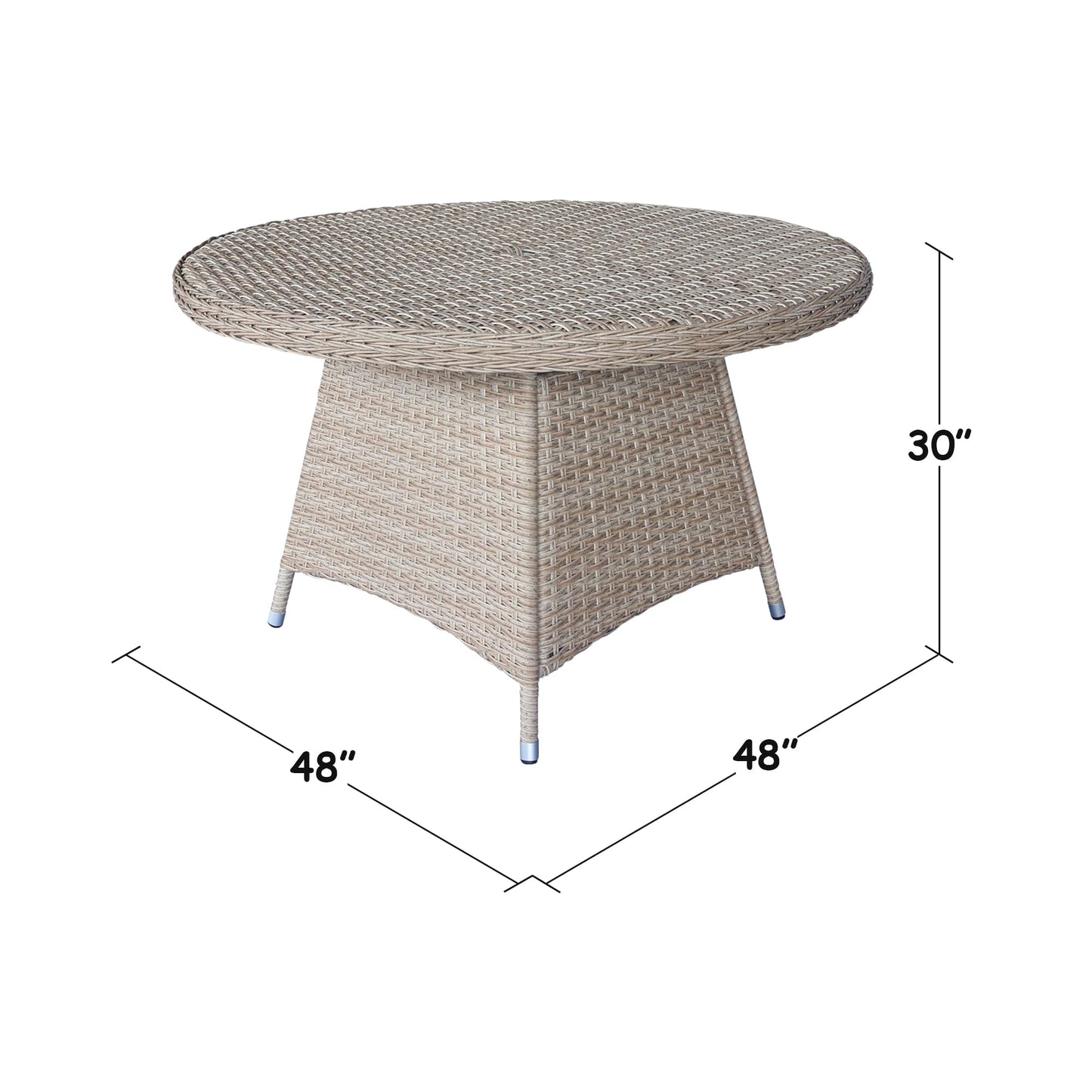 IC INTERNATIONAL CONCEPTS Outdoor Wicker Patio Furniture Set with Round Table and 4 Chairs - Natural